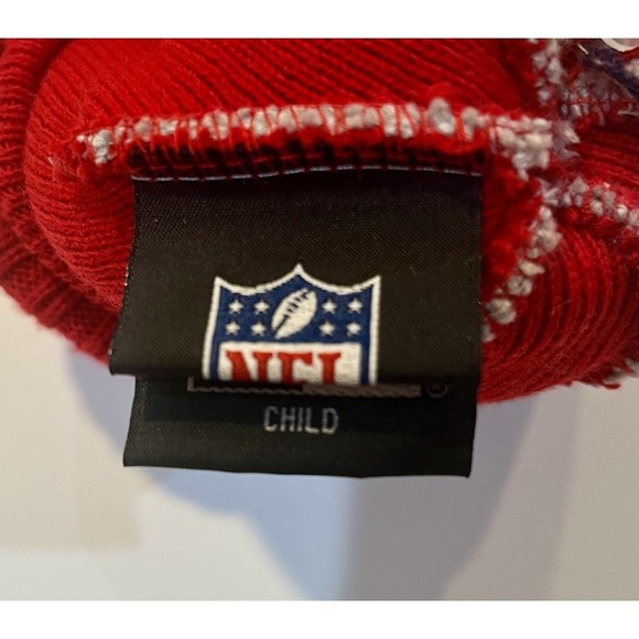 San Francisco 49ers Child Youth Knit Pom Beanie New Era Red NFL Logo Winter Hat - Picture 7 of 9